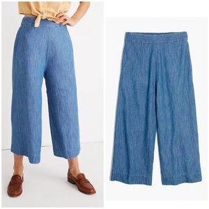 Madewell Chambray Huston Pull-On Crop Pants - Size S